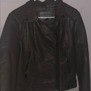 ARMY GREEN FAUX LEATHER JACKET